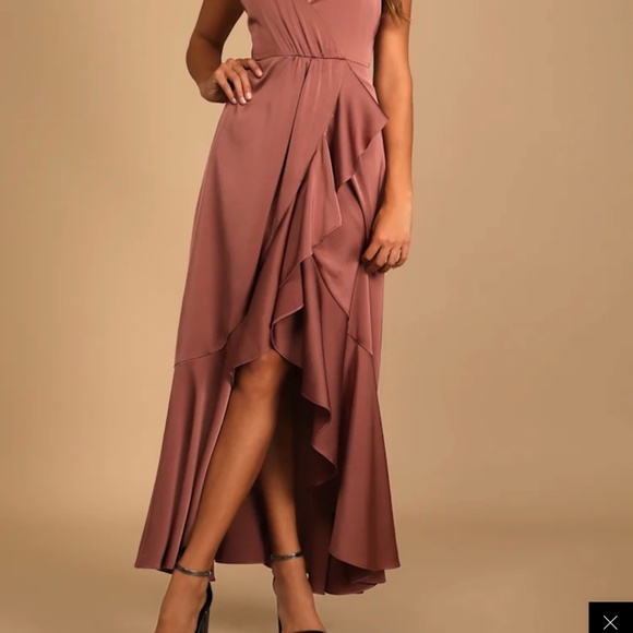 Mauve Pink Elegant Ruffled Dress - Perfect for weddings - Picture 2 of 2